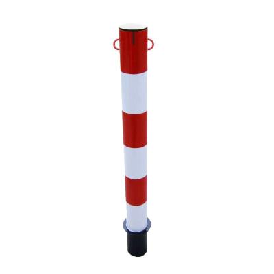Poteau métal série lourde avec sceller - rouge/blanc