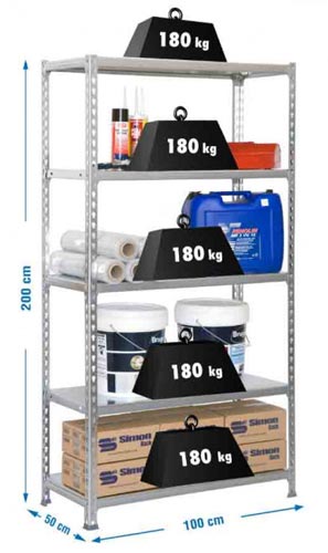 Etagère de stockage léger Galva 5 niveaux  - 35714157-884773992.jpg