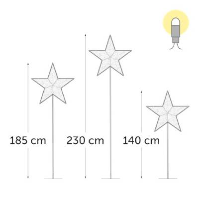 leds blanc chaud - Hauteur : 140, 185 & 230 cm