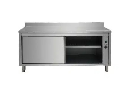 Table inox sur armoire chauffante - 30 / 90 °C - P 600 mm - H 850 mm - L de 1000 à 2000 mm  - 37487437-887954316.jpg