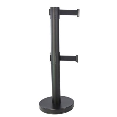 Poteau noir base lestée double sangle 4m noire