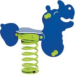 Modèle 4 : Rhinocéros<br>Ressort hélicoïdal : Ø 200 mm<br>Tube section : Ø 20 mm - hauteur 400 mm