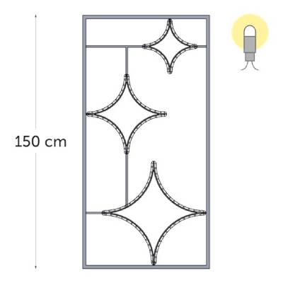 leds blanc chaud - 75 x 150 cm