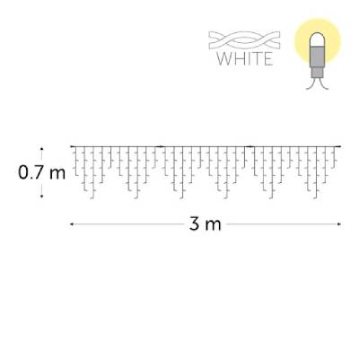 3 x 0.7 m - 150 leds blanches - sans alimentation