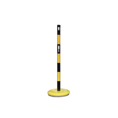 Poteau acier base lestée Ø 330mm - noir/jaune