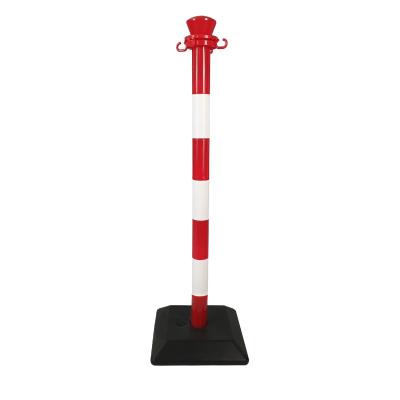 Poteau ABS monobloc 1m base lestée ou à lester rouge/blanc