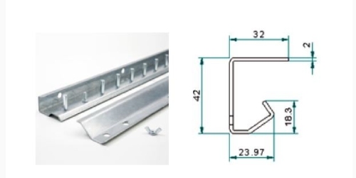 Profil de fixation acier galvanisé ht. 100 mm