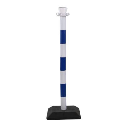 Poteau ABS en kit base lestée en béton ou à lester - bleu/blanc