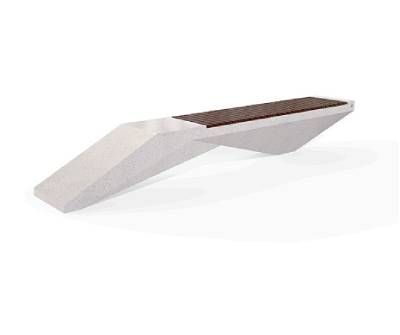 Banc béton avec assise en bois certifié FSC 