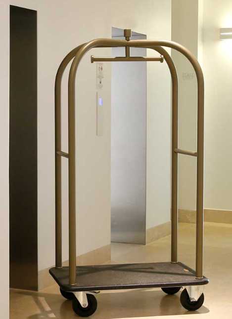 Chariot à Bagages Hôtel Argent Tapis Gris 113x61,5x98 Cm - Neuf Acier Inoxydable