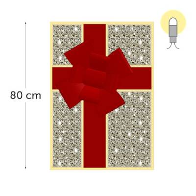 leds blanc chaud - rouge - 80 x 50 x 35 cm