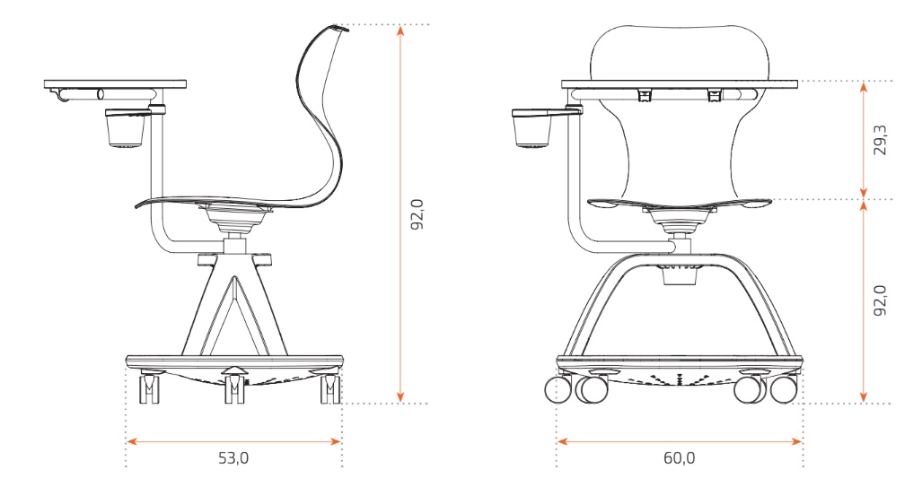 Chaise école avec tablette et roulettes - Tailles 0 à 8 - Polypropylène recyclés - 42439173-394811766.jpg