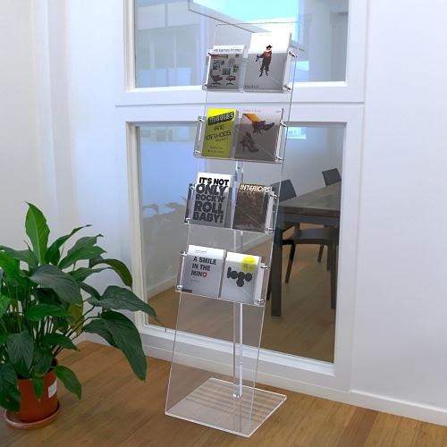 Présentoir sur pied en plexiglas