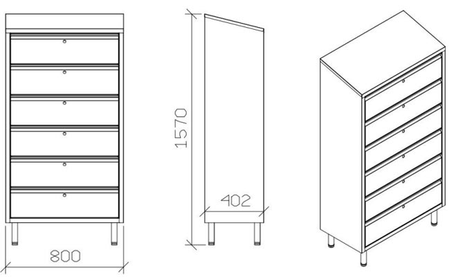 Armoire de rangement inox 5 tiroirs  - 43397727-268424742.jpg