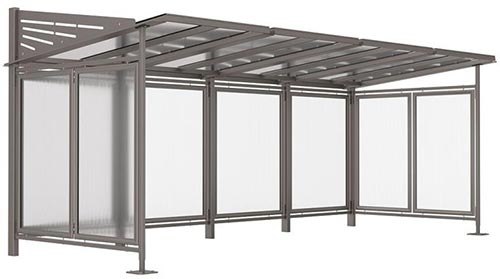 Abri cycles « tout-en-un » (initial + 2 complémentaires + bardages de fond + bardages latéraux)