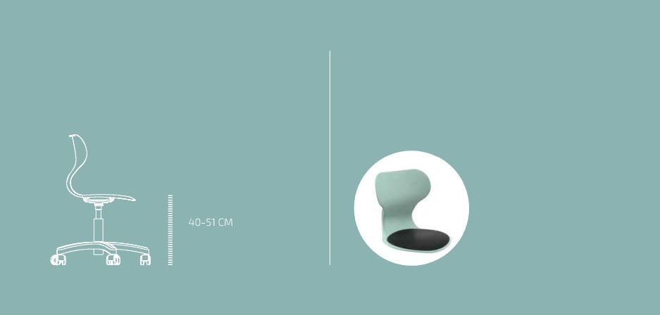 Chaise scolaire informatique en polypropylène avec dossier incurvé - Réglable en hauteur de 40 à 51 cm  - 44619423-316681416.jpg