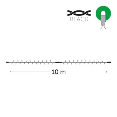 100 leds vertes - fil noir - sans alimentation