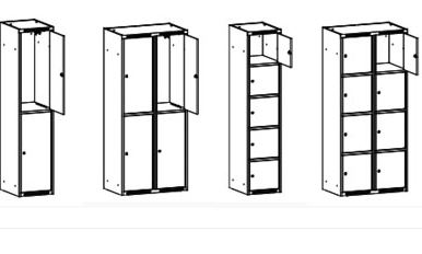 Vestiaire sportif à portes en bois - Configuration : 1 ou 2 colonnes - Nombre de portes : 2 à 10 - Largeur de porte : 400 mm - 4518702-934255248.JPG
