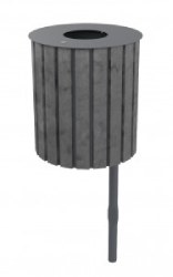 Corbeille en plastique recyclé - Couvercle en acier – 80 L – Avec cendrier - A cheviller – Ø.510 x H.787 mm - Anthracite - 45871448-672192987.jpg