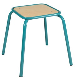 Tabouret scolaire carré avec repose pied - Hêtre multiplis - Assise 30 x 30 cm - Hauteur 59 cm - 46331774-229568371.jpg