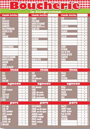 Boucherie VBVAP : Viande bovine - Veau - Agneau - Porc