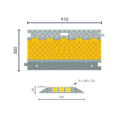 Schéma - Passe-câbles à capot modulaire