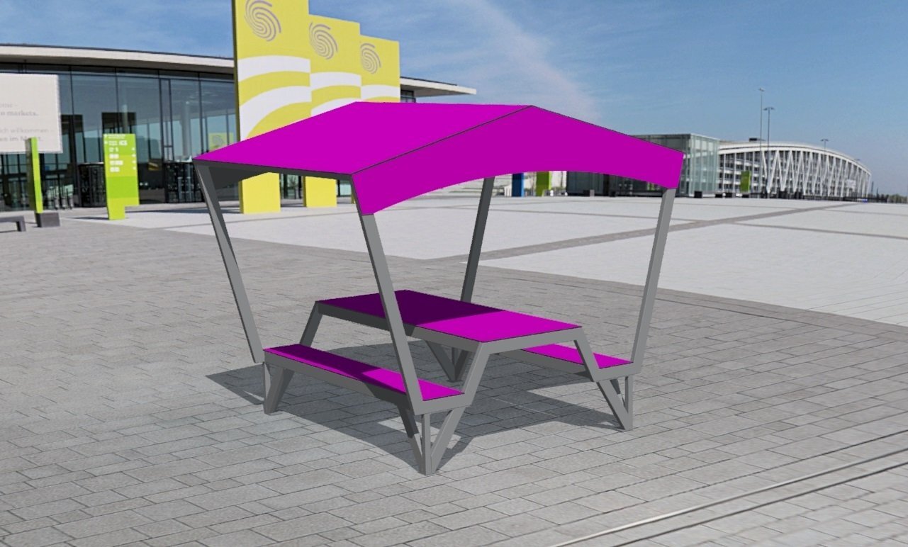 Table de pique nique en acier inoxydable - Avec ou sans toit - 47774677-541546993.jpg