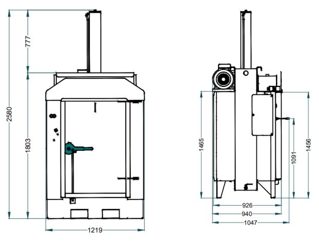 Presse à fûts - Force de compactage : 25 tonnes - Pour fûts de 60 à 220 L - Bac de récupération : 30 L - 47774713-335343711.JPG