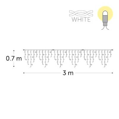 leds blanc chaud (30 flash) - fil blanc - Sans alimentation