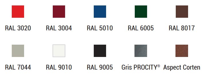 Coloris disponibles
