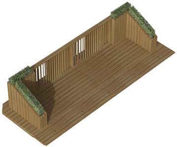 Jardinière haute + Garde-corps standard + Jardinières obliques95