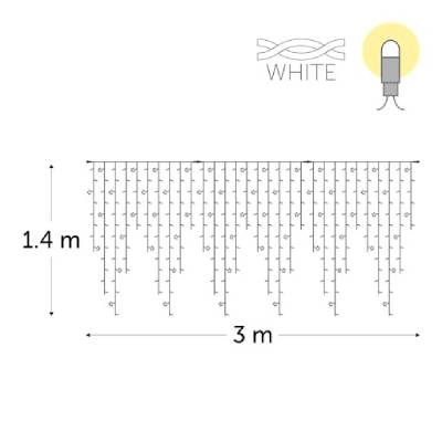  leds blanc chaud (60 flash) - fil blanc - Sans alimentation
