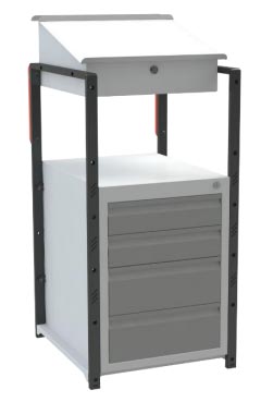 Pupitres avec caisson écritoire, 1 bloc porte - Charge : 150 kg - Pieds roulettes ou patins - 50374073-973245639.jpg