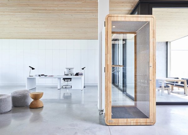 Cabine acoustique pour bureau - 1 personne - 2 faces vitrées - Capacité d'absorption -37 dB - Ventilation intégrée 42 m³/h  - 52353265-271964712.jpg