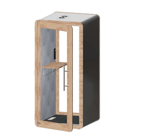 Cabine acoustique pour bureau - 1 personne - 2 faces vitrées - Capacité d'absorption -37 dB - Ventilation intégrée 42 m³/h  - 52353265-488693164.JPG