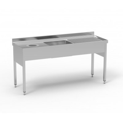 Plonge avec trou vide-déchets à gauche