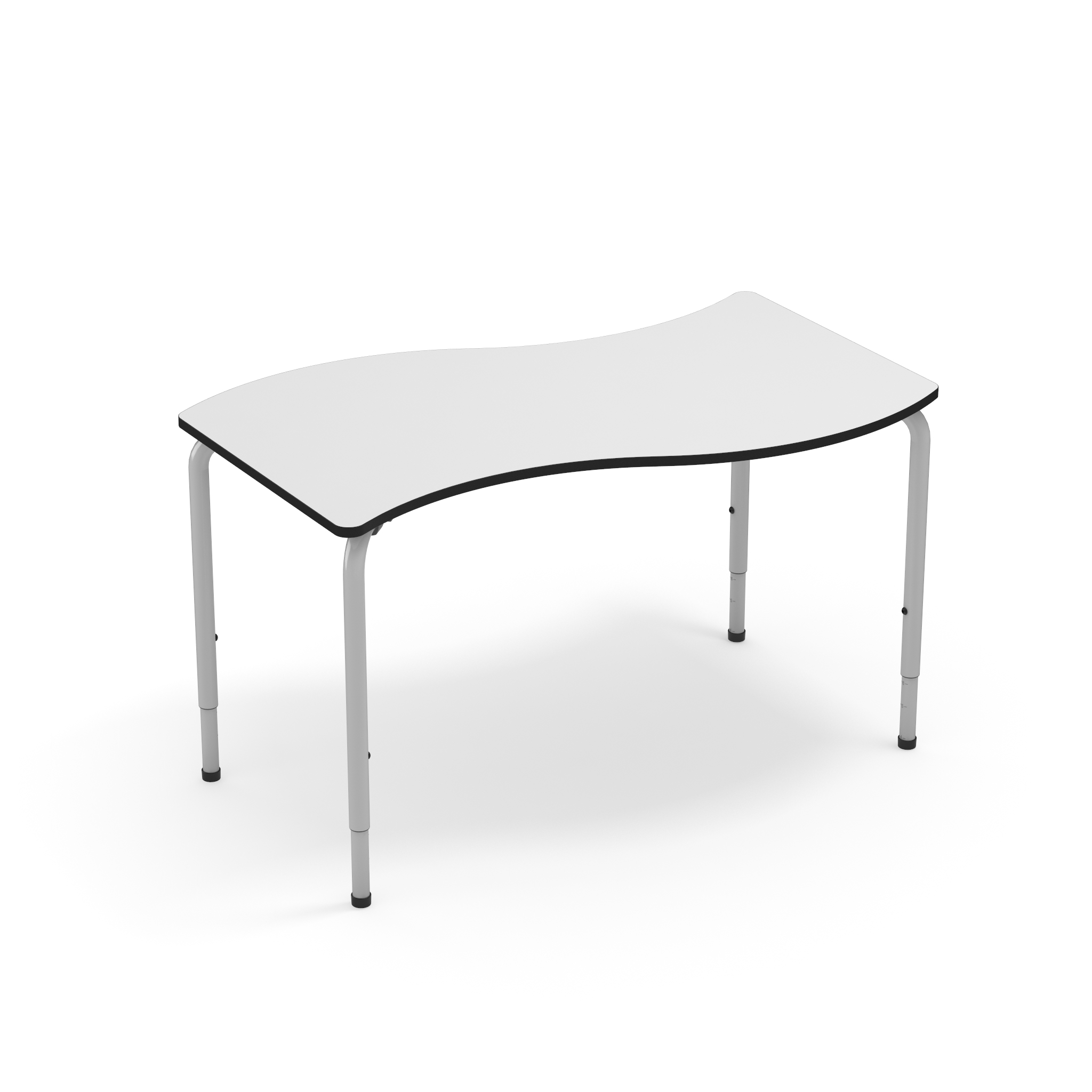 Table scolaire modulaire hauteur réglable - Tailles 1 à 6 - Plateau courbé en mélamine blanche - 52443742-759842641.jpg