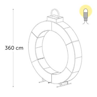 leds blanc chaud - 360 x 300 x 45 cm
