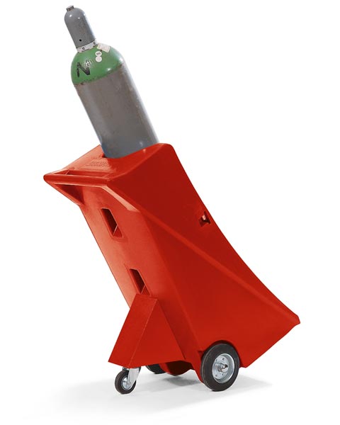 Chariot pour bouteille de gaz avec rou de support