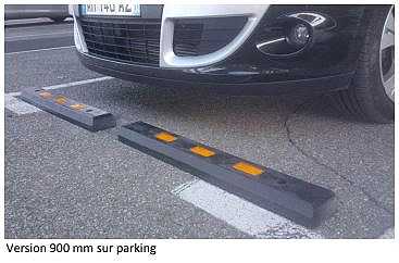 Butée de parking en plastique recyclé - Longueur 900 mm - Hauteur : 60 mm - Poids : 6 kg - 54276962-166111793.jpg