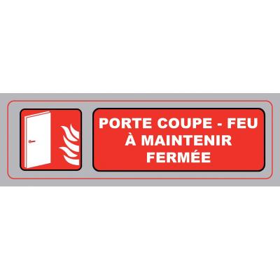 Panneau PVC adhésif - 170x50 mm -  Porte coupe-feu 2