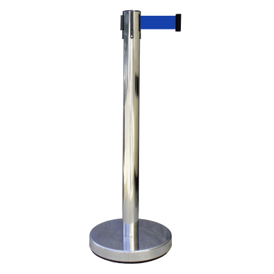 Poteau Inox / Sangle Bleu