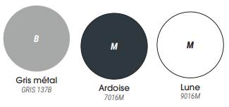Coloris piétement standards<br>Autres coloris disponibles sur demande