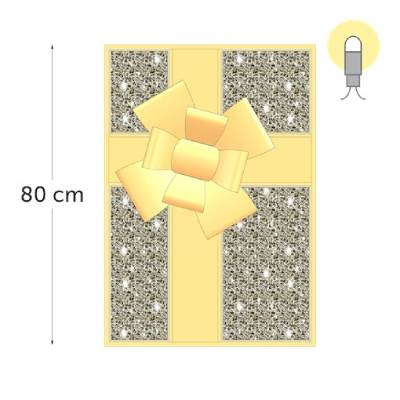 leds blanc chaud - doré - 80 x 50 x 35 cm