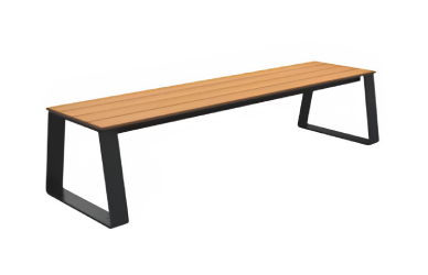 Banquette en acier et compact HPL – 1 place - Effet Lames - Structure anthracite - L.700 x P.535 x H.410 mm - Coloris au choix  - 57178724-521513916.jpg