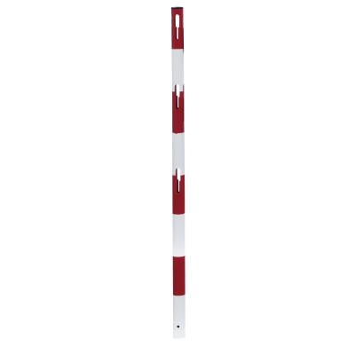 Poteau acier base à sceller 1m50 - 3 niveaux - rouge/blanc