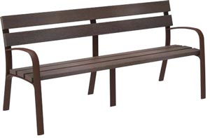 Banc public en plastique recyclé marron - 5 lames  - 57589742-649889214.jpg