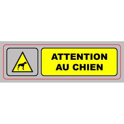 Panneau PVC adhésif - 170x50 mm - attention au chien