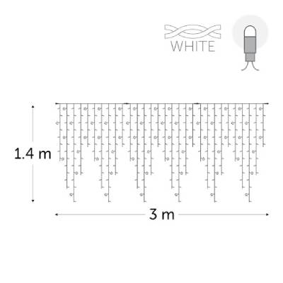 leds blanches (60 flash) - fil blanc - Sans alimentation