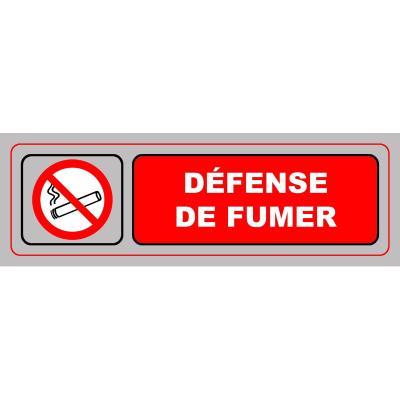 Panneau PVC adhésif - 170x50 mm - défense de fumer